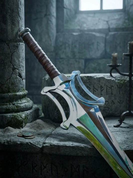 Prince Adam Handcrafted Heroic Fantasy Power Sword High Carbon Steel Blade with Genuine Leather Sheath | Premium Cosplay & Display Prop Gift