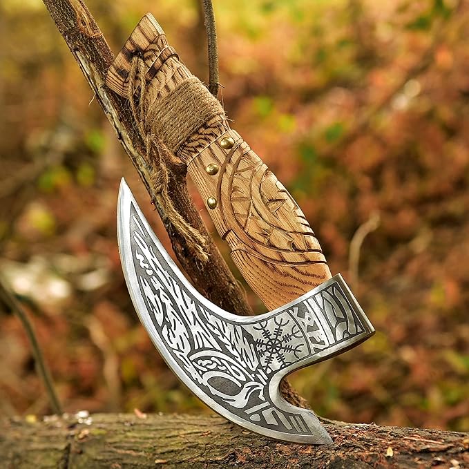 Custom Viking Pizza Cutter Axe Carbon Steel Pizza Slicer Handmade Viking Hatchet Gift for Men
