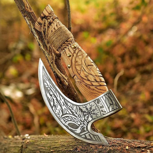 Custom Viking Pizza Cutter Axe Carbon Steel Pizza Slicer Handmade Viking Hatchet Gift for Men
