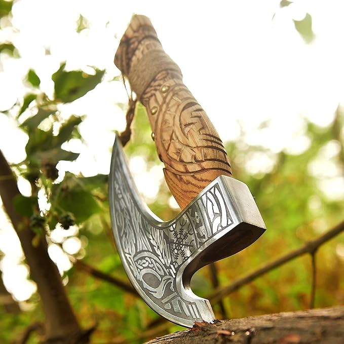 Custom Viking Pizza Cutter Axe Carbon Steel Pizza Slicer Handmade Viking Hatchet Gift for Men