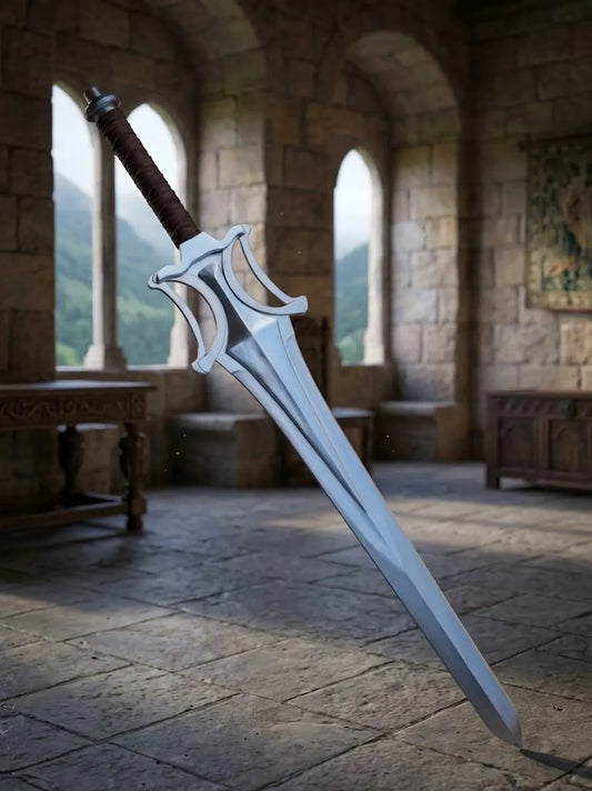 Prince Adam Handcrafted Heroic Fantasy Power Sword High Carbon Steel Blade with Genuine Leather Sheath | Premium Cosplay & Display Prop Gift