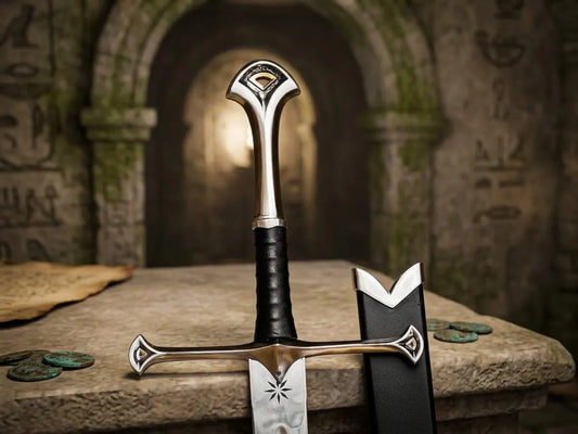 Reforged King's Handcrafted Medieval Viking Sword with Leather Scabbard Custom Carbon Steel Longsword | Collector's Fantasy Cosplay Gift
